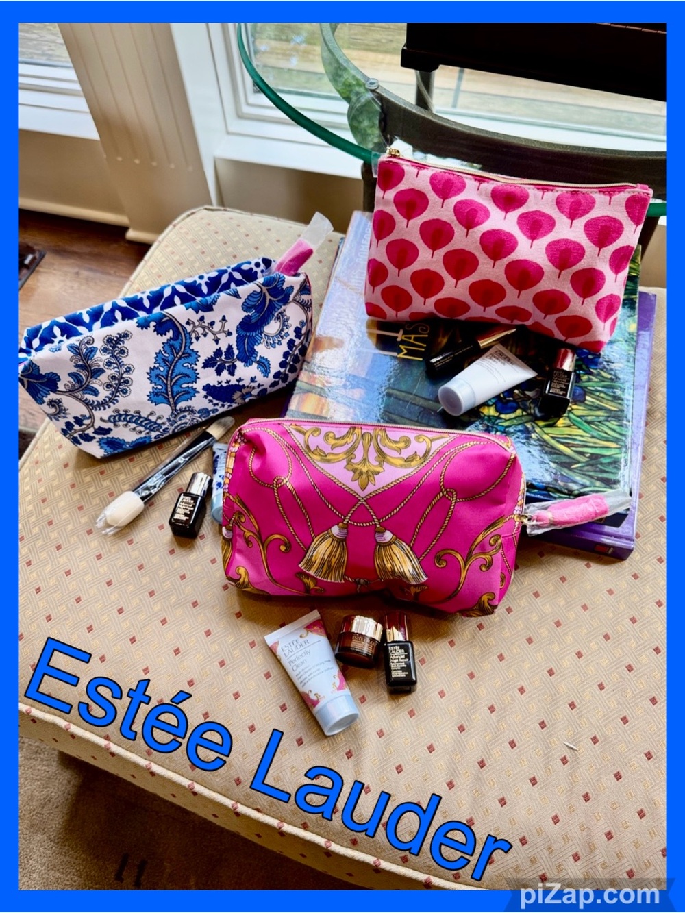 🌸ESTÉE LAUDER Set of 3 Patterned Cosmetic Bags - 9 Products - Brand New Bundle